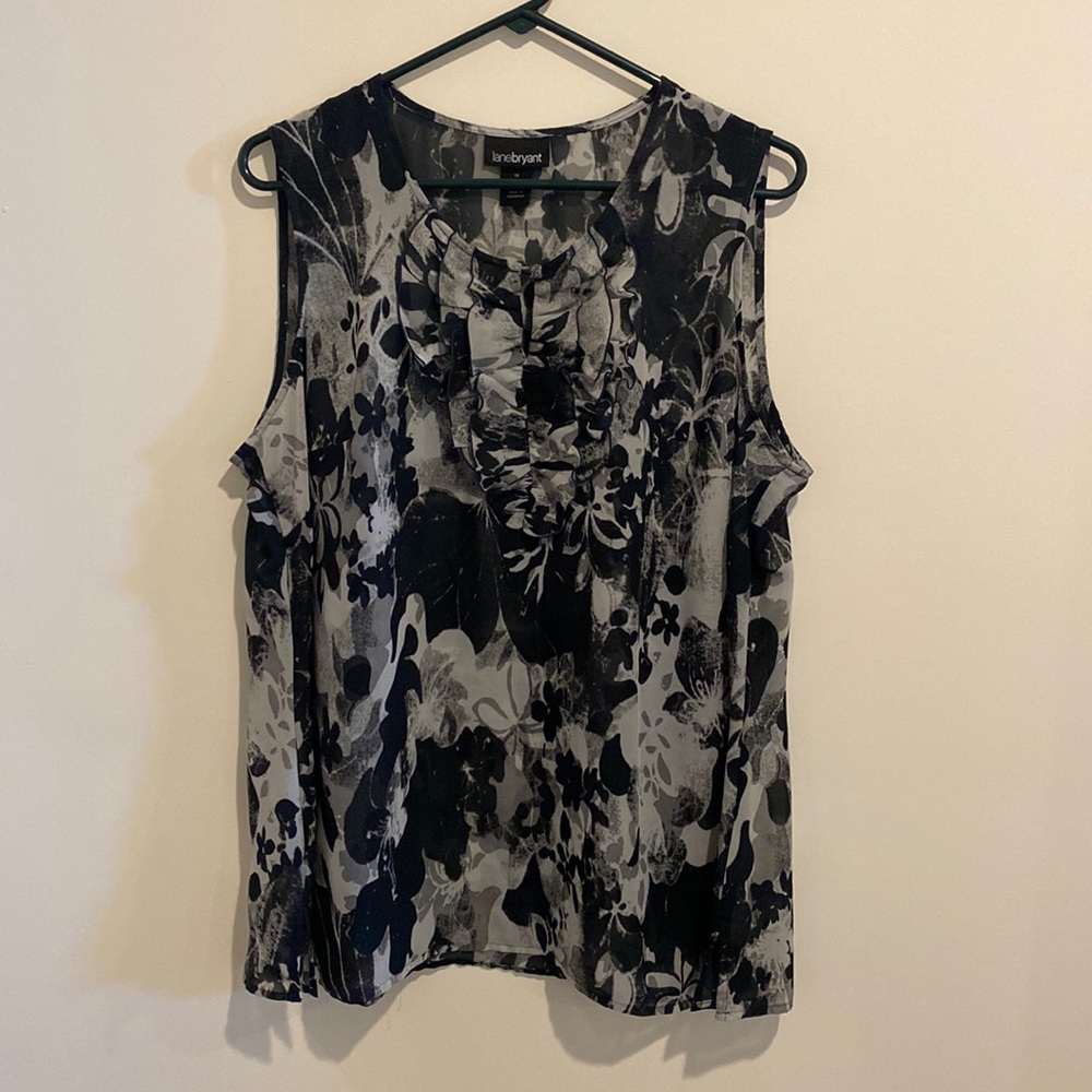 LANE BRYANT Sheer Ruffled Tank